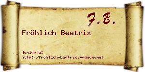 Fröhlich Beatrix névjegykártya